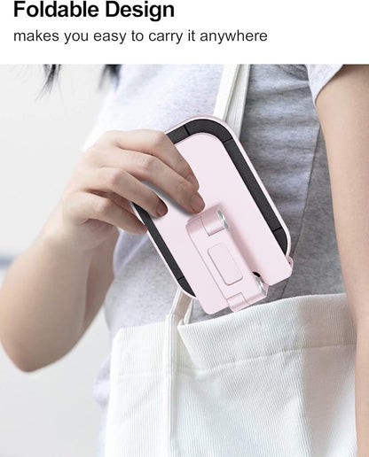 OCYCLONE Phone Stand, Adjustable Height and Angle Foldable Cell Phone Stand Holder for Desk, Taller iPhone Stand Compatible with 4.7"-13" Smartphones iPad Tablet, Pink