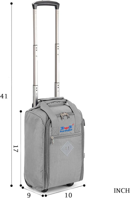 Boardingblue 17x10x9 Inches United Airlines Rolling Personal Item Under Seat Duffle Bag Luggage Suitable For Major Airlines Including Spirit and Frontier.