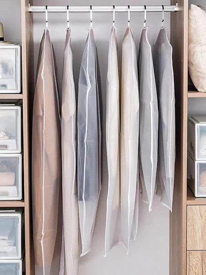 Garment Bags for Hanging Clothes (Set of 12) Travel Garment Bag with Zip Clothes Garmet Bag Shirt Suit Travel Bags for Men Closet Cover for Open Closet Storage (White 24'' x 48'')