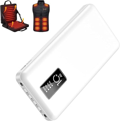 Heated Vest Battery Pack, USB 5V 10000mAh Power Bank, Battery Pack for Heating Hoodie/Jacket/Blanket/Chair/Stadium Seat Cushion PD20W Fast Charger(1-Pack White)