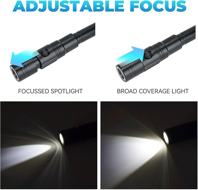 Rechargeable Magnetic Pickup Tool, Telescoping Magnetic Flashlights with Extendable Magnet Stick, Christmas Stocking Stuffers for Men Adults, Cool Gadgets Gifts for Him, Men, Dad, Husband, Boyfriend