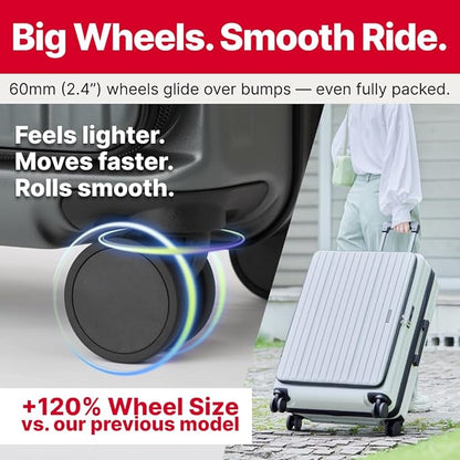 LEGEND WALKER LW 5524 Hardshell Expansion Front-openning, USB port,Cup-holder Spinner Luggage