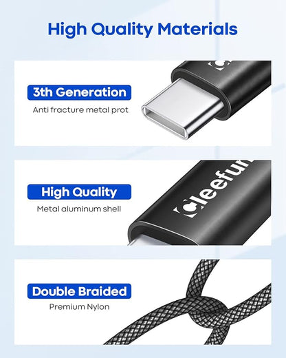 CLEEFUN USB C Cable 6ft, 5-Pack USB A to Type C Charger Cord Fast Charging for iPhone 17 16 15 Pro Max Plus Air 16e, for Samsung Galaxy S25 S24 S23 S22 S21 S20 S10 A17 A16 A15 A56 A55 A26 A35 A36