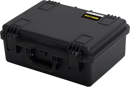 MEIJIA Portable Premium Waterproof Hard Compact Compact Case with customizable fit foam,Lightweight and Strong Design,21.2"x16.0"x8.3",Elegant Black
