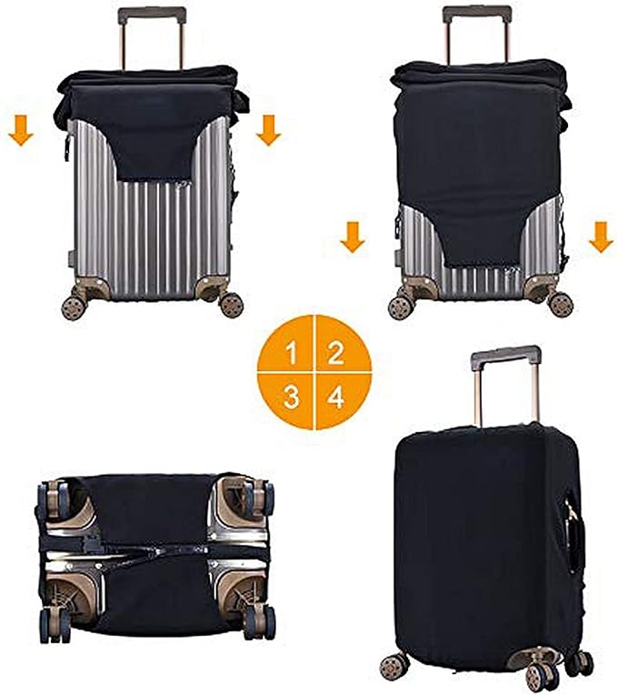 Travel Suitcase Protector African American Girl Elastic Protective Washable Luggage Cover With Concealed Zipper Suitable For 18-32 Inch(L (for 25-28 inch luggage))