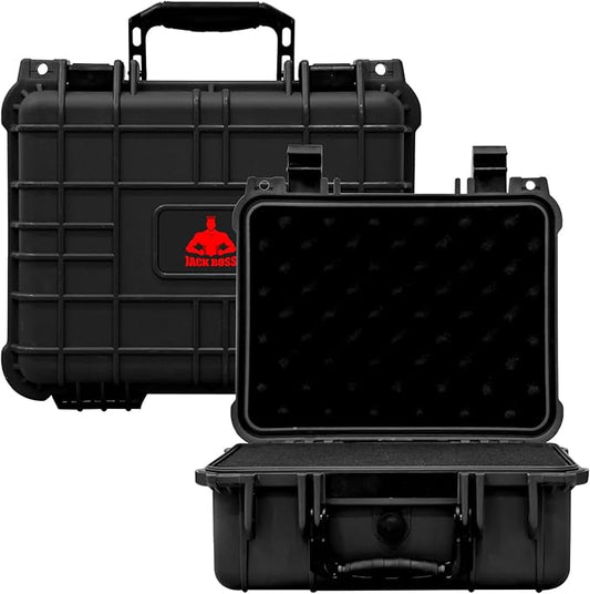 14x 11.5x 6.5 Inch Hard Case, Portable Weather Waterproof Protective Camera Case with Customizable Foam, Fit Use of Drones, Camera, Equipments, Black，upgraded
