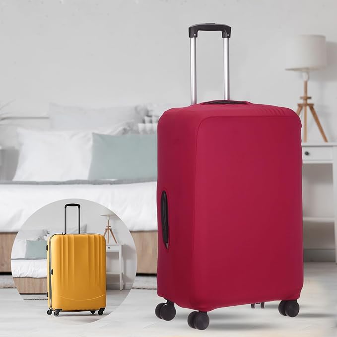 uxcell Travel Luggage Cover, Washable Suitcase Covers for Luggage Anti-scratch Suitcase Protector Elastic Baggage Protective, Fits 26-28 Inch Suit Case, Wine Red