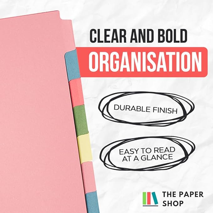 10 Tab Dividers for 3 Ring Binder – 10 Dividers Set with Tabs, Perfect for Organizing Documents, Binder Tab Dividers for Easy Filing