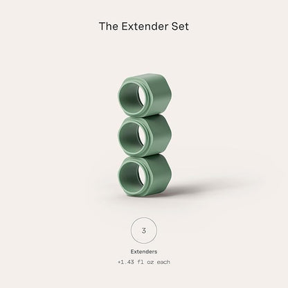 Cadence Extender - Add On to Any Flex Magnetic Containers with Lids,Extension to Travel Bottles for Toiletries - Carry On Travel Essentials For Women/Men - Adds Additional 1.43 fl oz - 3pk, Eucalyptus