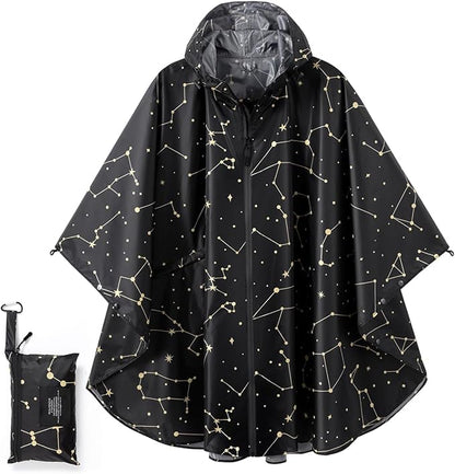 Fashion Hooded Rain Poncho Waterproof Raincoat Jacket with pocket for Women/Men/Adult