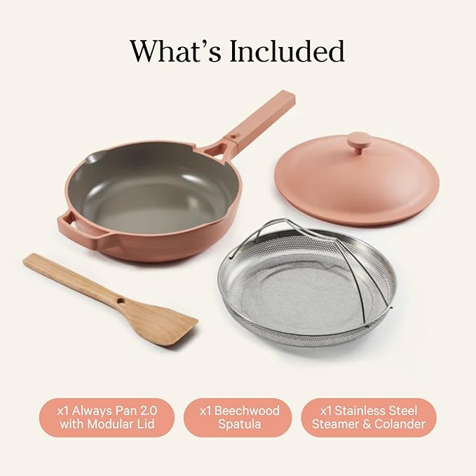 Our Place Always Pan 2.0 | 10.5" Ceramic Pan with Modular Lid, Steamer Basket & Spatula | Patented 10-in-1 Nonstick, Non-Toxic Cookware Made Without PFAS | Induction & Oven-Safe up to 450°F | Spice