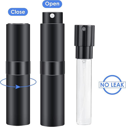 Saiveina 8ml Travel Refillable Perfume Bottles, Mini Cologne Perfume Spray Bottle, Empty Pocket Perfume for Travel and Outgoing(5 Pack)