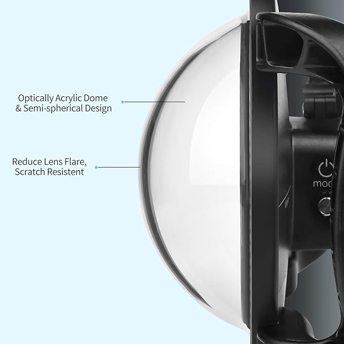 SHOOT Dome Port for GoPro Hero 13/12/11/10/9 Black - Upgraded Coating Film for Anti-Scratch, Dual Handle Stabilizer Floating Grip, Overall Waterproof Case - Shoot Over Underwater Photos/Videos