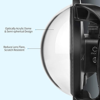 SHOOT Dome Port for GoPro Hero 13/12/11/10/9 Black - Upgraded Coating Film for Anti-Scratch, Dual Handle Stabilizer Floating Grip, Overall Waterproof Case - Shoot Over Underwater Photos/Videos