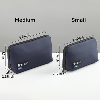 RIGHT AWAY Travel Tech Pouch，Waterproof Cord Case，Electronics Organizer Travel Case，Cable Organizer Storage Bag For Phone, Charger, Accessories(Dark Blue)
