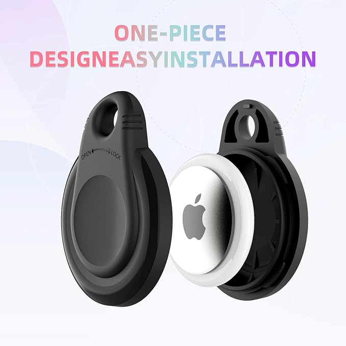 Waterproof Holder for AirTag Keychain Lock Case for Apple AirTags Keyring Durable Lightweight Cover for AirTag for Keys Kids Luggage Backpacks Pet Collar Multicolor 5Pack