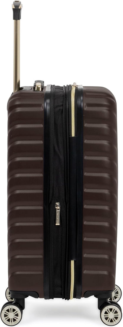 Kenneth Cole REACTION Madison Square Lightweight Hardside Chevron Expandable Spinner Luggage, Chocolate Brown, 2-Piece Set (20" & 28")