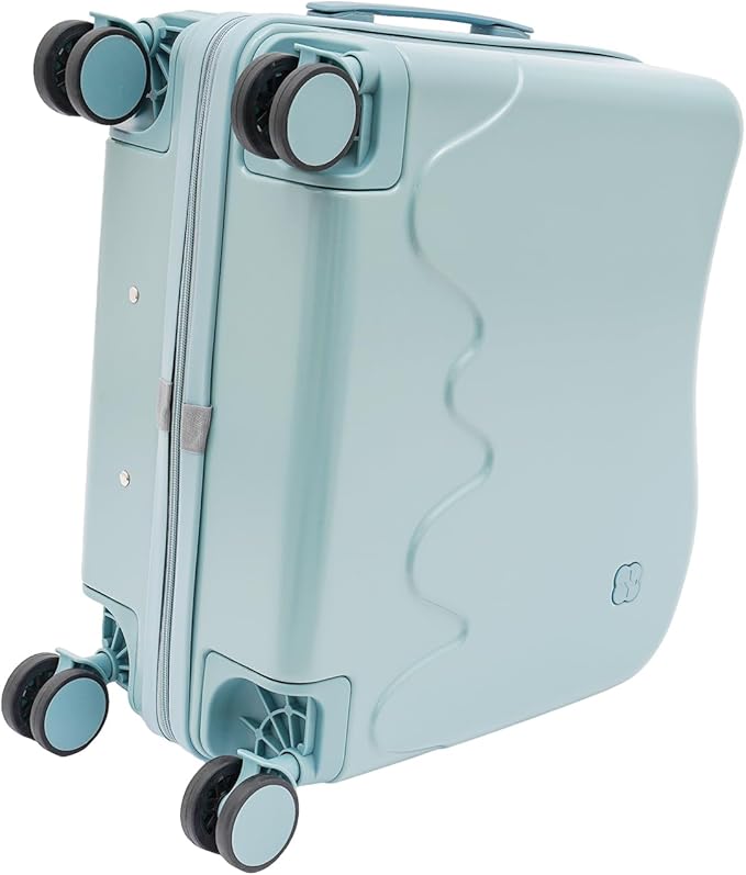 18" Kids Carry On Luggage, Ride-On Kids' Suitcase with Double Spinner Wheels, Cute Lightweight Tow-Along Luggage with Password Lock, Children's Trolly Case for Travel Study Tours (Sky Blue)