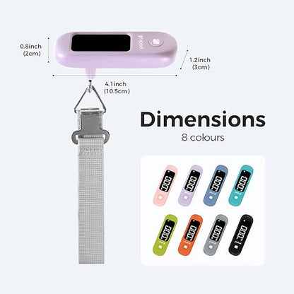 pack all 110 Lbs Luggage Scale, Digital Handheld Baggage Scale, Travel Suitcase Weight Scale with LCD Display, Battery Included, Purple