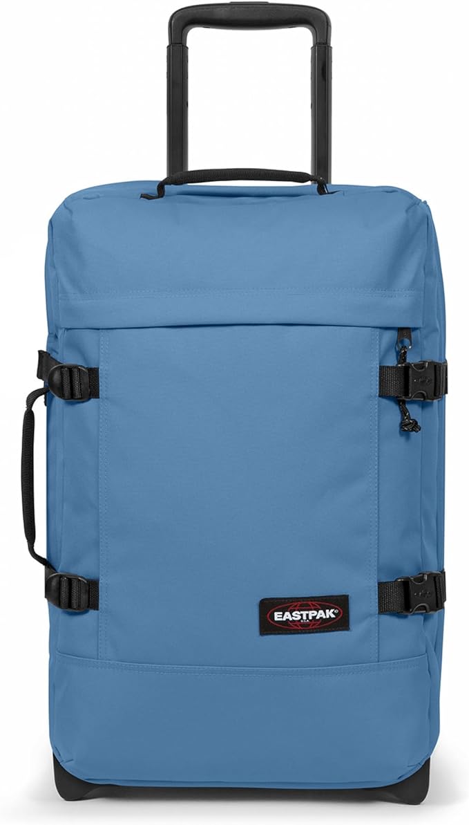 EASTPAK Tranverz S – 42L Large Wheeled Luggage with Dual Compartments, TSA Lock, Compression Straps & Smooth-Wheeling System, Aviator Blue