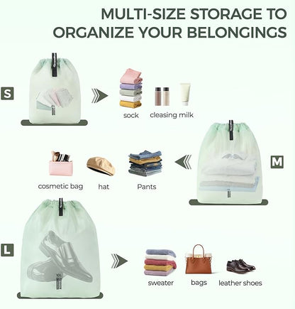 3 Set Packing Cubes for Travel, Lightweight Luggage Organizer Bags Waterproof Storage Bag, Multiple Sizes Reusable Used Essential for Gym Swim (Green)