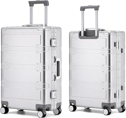 Simcat All Aluminum Carry On Luggage, 20 Inch Hard Shell Zipperless Luggages，Airline Approved Suitcase with TSA Lock and Silent Wheels (Silver,20inch/56.5x21.5x39.5cm)