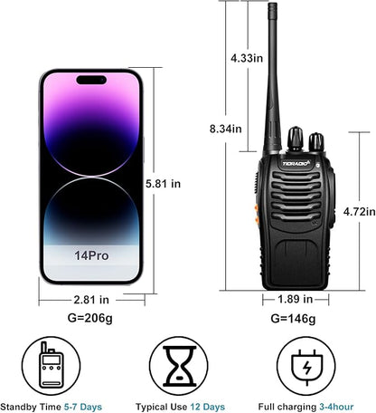 BAOFENG Radio BF-888S Walkie Talkies Long Range Rechargeable Two Way Radios with Flashlight, Type-C Charging Li-ion Battery, Frequency Copy, VOX Handsfree, for Cruise Hiking Camping Family, 20 Pack