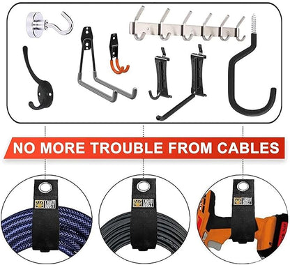 22PCS Heavy Duty Storage Straps Garage Hooks Tool Organizers and Fastening Straps Cord Wrap Keeper, Cable Straps for Cords, Hoses, Rope, RV, Boat, Garage Storage and Organization