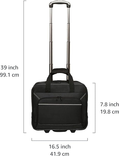 Amazon Basics Rolling Laptop Case, 15.6 in, Black