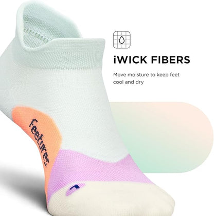 Feetures Elite Light Cushion No Show Tab Athletic Ankle Socks - Sport Sock with Targeted Compression