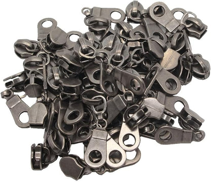 MebuZip 50PCS Gunmetal Pulls for #5 Nylon Coil Zippers Gunmetal Zipper Sliders for Luggages Purses Bags
