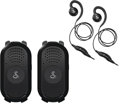 Cobra PX280 Compact Portable FRS Two-Way Radios - IP54 Certified Durability, Dock Charging, 12-Hr Battery, Compact Wearable Form Factor Professional Walkie Talkies for Business (2-Pack with Headsets)