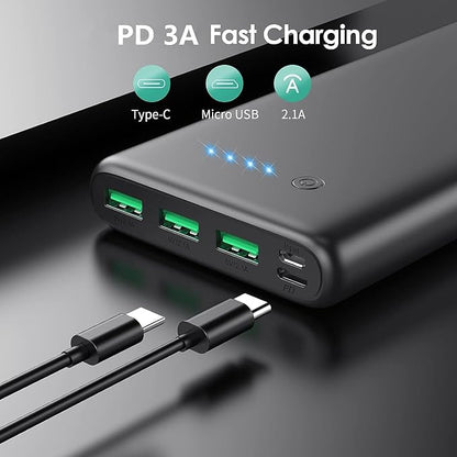 Portable Charger 36800mAh Power Bank,PD Fast Charging USB C External Battery Pack,4 Outputs 2 Inputs Travel Essentials Portable Phone Charger for iPhone 17/16/15/14/13/12,Galaxy S24 Android Phone etc