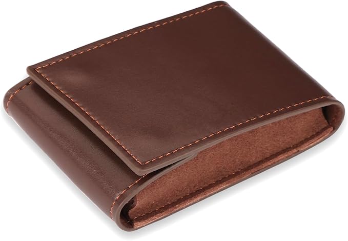 Travel Watch Case - Leather Watch Pouch with Velvet Lining, Single Case, Unisex | Business Travel and Office Christmas Gift (Brown