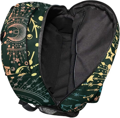 ALAZA Moon & Star Alchemy Magical Large Backpack Personalized Laptop iPad Tablet Travel School Bag with Multiple Pockets