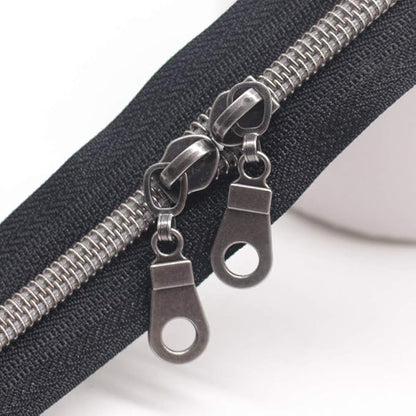 MebuZip 50PCS Gunmetal Pulls for #5 Nylon Coil Zippers Gunmetal Zipper Sliders for Luggages Purses Bags