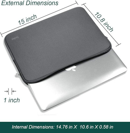 Laptop Sleeve Bag 15.6 Inch,Resistant Neoprene Laptop Sleeve/Notebook Computer Pocket Case/Tablet Briefcase Carrying Bag fit for Computer Notebook MacBook- (Grey)