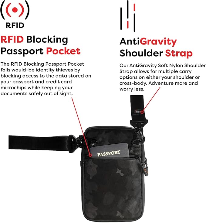 PHOOZY Orion Insulated Tech Bag For Travel - NASA Insulation Protects Your Phone, AirPods and Other Devices. Weatherproof X-Tech Shell with RFID Blocking Pocket for Complete Protection (SPACE WHITE)