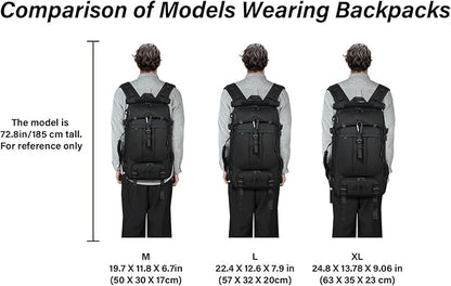 Travel Backpack for Men & Women, 50L Large Carry on Backpack Durable Convertible Duffle Bag Fit for 17 Inch Laptop with Shoe Compartment, Wet Pocket