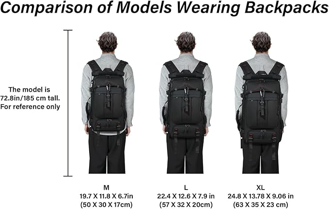 Travel Backpack for Men & Women, 35L Large Backpack Fit for 15 Inch Laptop Durable Convertible Duffle Bag with Shoe Compartment, Wet Pocket