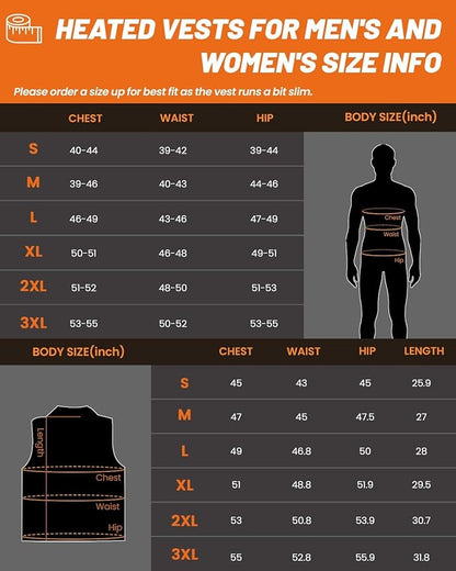 21 Heated Zones Heated Vest, with 40000mAH 7.4V Battery Pack Heated Vest for Men & Women, 5 in 1 Smart Controller