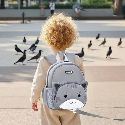 Padgene Toddler Backpacks Kids Preschool Backpack Waterproof Neoprene Animal Schoolbag Lunch backpack 3D Cartoon Cat Mini Travel Bag for Boys Girls Ages 3-5