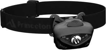 Princeton Tec Vizz Tactical MPLS LED Headlamp, Red/Green/Blue/Ir/White Bulb, 550 VIZZ-MPLS-BK