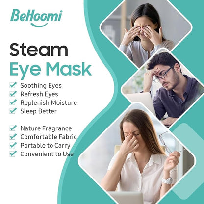 20 Packs Steam Eye Mask, Heated Eye Mask Warm Compress for Eyes, Disposable Self Heating Steam Mask Sleep, Spa, Travel Essentials & Relaxation Gifts for Women, Stocking Stuffers (Unscented)