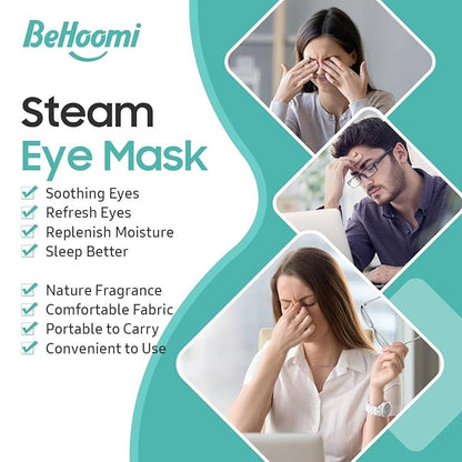Steam Eye Mask, 10 Packs Heated Eye Mask, Self Heating Disposable SPA Warm Compress for Eyes Sleep Mask, Travel Essentials & Relaxation Gifts, Stocking Stuffers (Unscented)