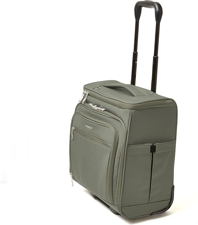 Baggallini Expandable Underseat Carry-On - Lightweight Travel Luggage Carry On Weekender with Wheels