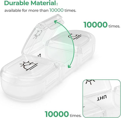 PULIV Weekly Pill Organizer 3 Times a Day, Portable Travel Pill Box 7 Day with Large Pill Containers, Light-Proof Pill Case for Vitamins, Medication, Supplements and Fish Oils (White)