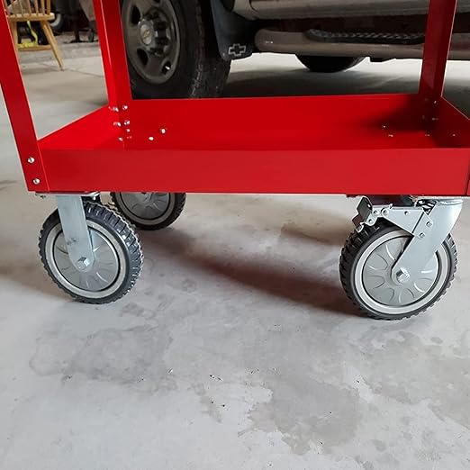 uyoyous 6 Inch Heavy Duty Caster Wheels Set of 4, All Swivel Plate Casters with 360° Rotation & Ball Bearing, 1653 Lbs Capacity, 2 Locking & 2 Non-Locking Anti-Skid Wheels for Cart Workbench Furniture