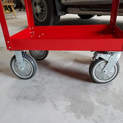 uyoyous 6 Inch Heavy Duty Caster Wheels Set of 4, All Swivel Plate Casters with 360° Rotation & Ball Bearing, 1653 Lbs Capacity, 2 Locking & 2 Non-Locking Anti-Skid Wheels for Cart Workbench Furniture