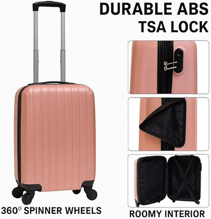 Karriage-Mate 20″ Hardside Carry-On Luggage – Lightweight & Durable Travel Suitcase with 360° Spinner Wheels, Telescopic Handle, Built in TSA Lock – Fits Cabin Size Overhead Bins (Red)